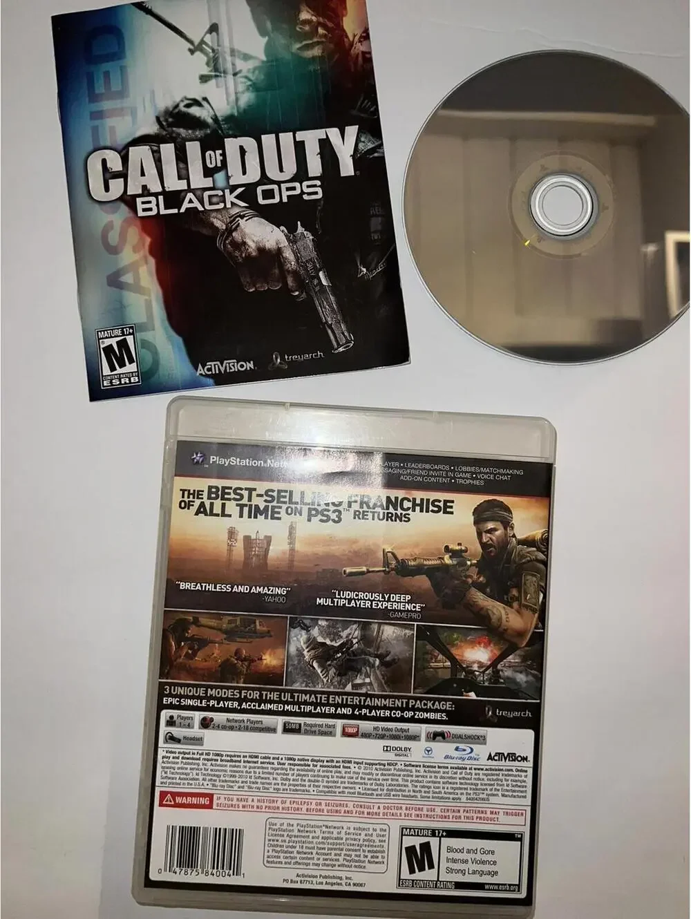Call of Duty: Black Ops (PlayStation, 2010) Manuel And Case